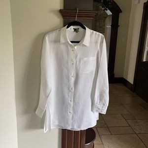 Theory Long White Shirt Size 8